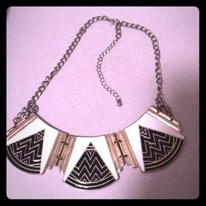 Gold and White Statement Necklace